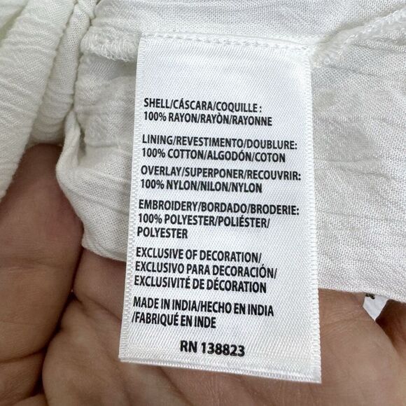 Y2K Embroidered Lace Babydoll Tank Top Size L Fairy Boho Feminine Romantic 90s - Picture 5 of 7